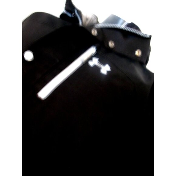 MENS UNDER ARMOUR M SOFT SHELL COAT LINED BLACK HOODED COAT go by measurement - Picture 1 of 13